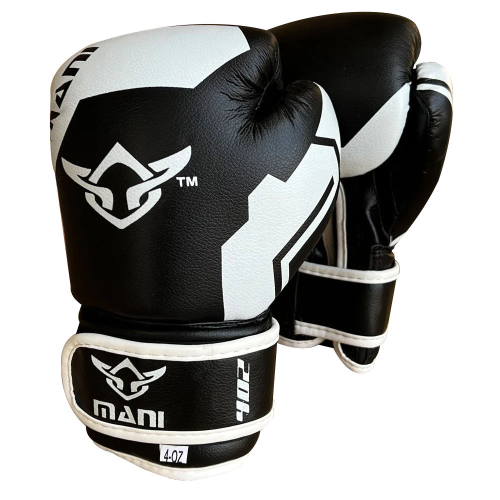 CHILDRENS BOXING GLOVES JUNIOR - BLACK & WHITE