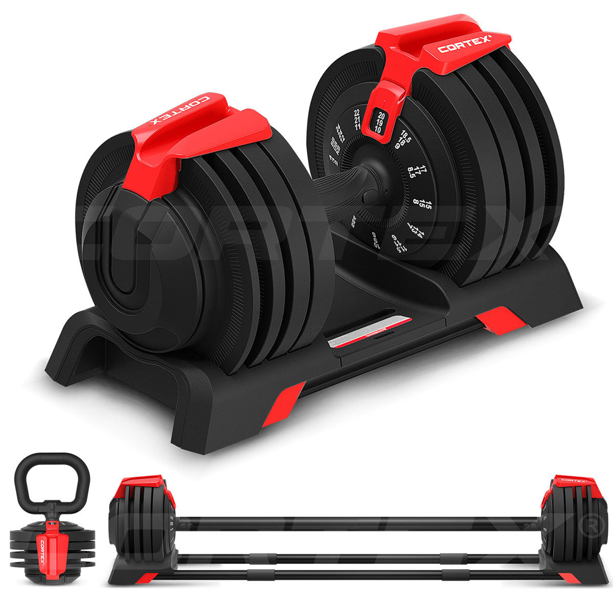 CORTEX Revolock V2 24kg Adjustable Steel Dumbbell Barbell Kettlebell A