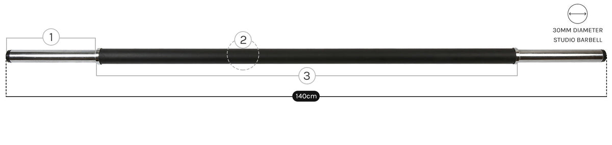 Studio Barbell with Foam Gripping Included