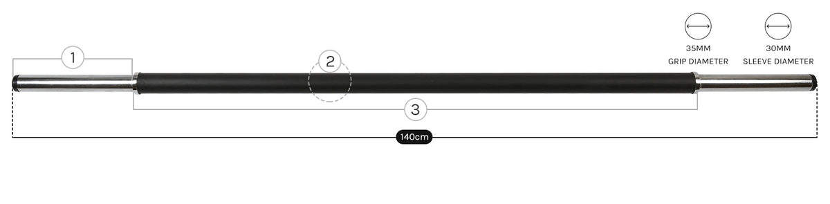 Studio Barbell with Foam Gripping Included