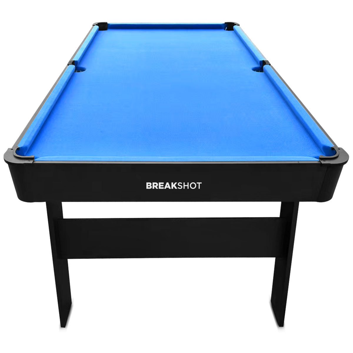 ActiveGo BreakShot Fold Up High-speed blue velvet cloth Pool and Billiards Table, Comes with 8/9 Ball Set, Triangle, 2 Wooden Pool Cues, Surface Brush and 2 Tip Chalks
