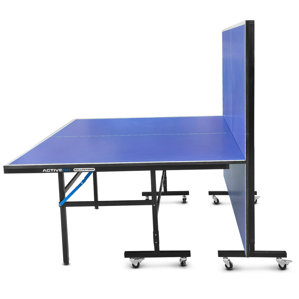 ActiveGo RallyStrike Steel Framed, Regulation Sized, Foldable Table Tennis Ping Pong Table with Roll Away Design, Bats, Net and Ball Included