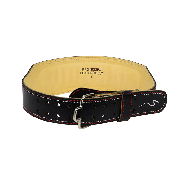 4 Inch Leather Weight Lifting Belt – Pro Series (Black)