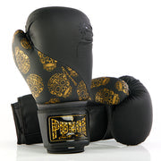 BOXING GLOVES - Urban™ GOLD SKULLS - 12oz - BLACK