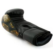BOXING GLOVES - Urban™ GOLD SKULLS - 12oz - BLACK