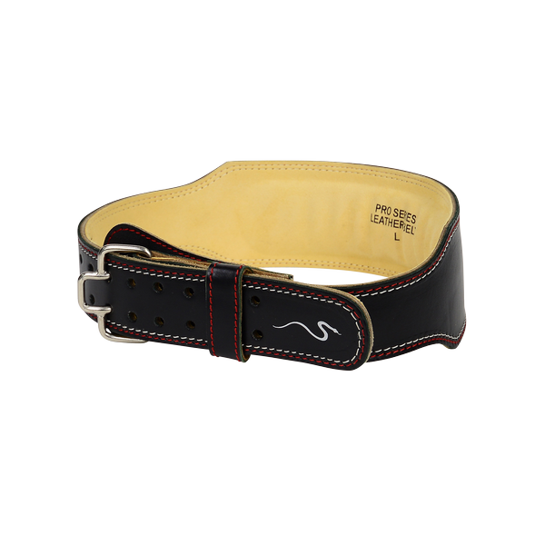 4 Inch Leather Weight Lifting Belt – Pro Series (Black)