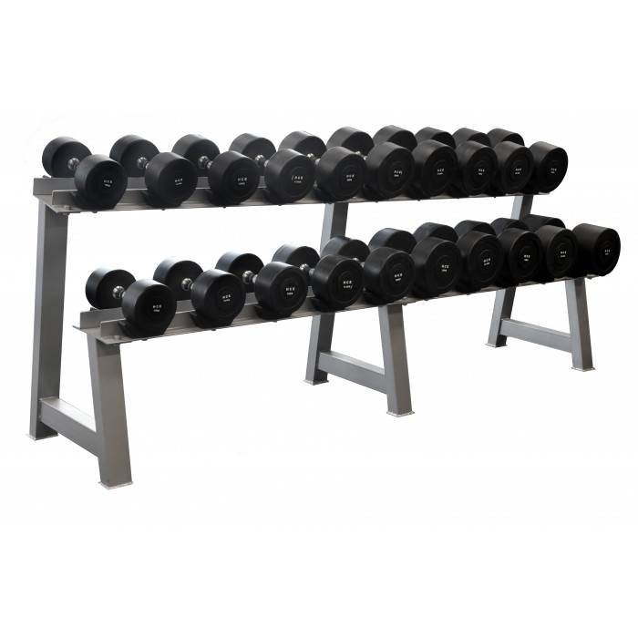 Commercial Round Dumbbell Set (10-40kg) with DB Rack