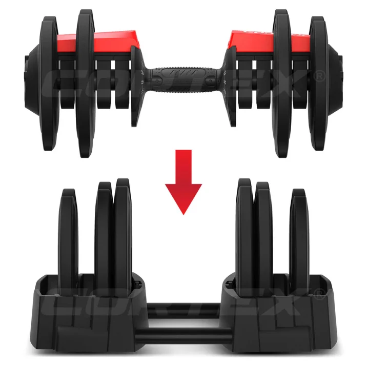 Cortex Revolock V2 80kg Adjustable Dumbbell & Barbell All-in-One Set (40kg Pair) - Image 6